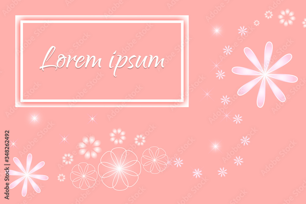 Delicate pink background with multidimensional white flowers.