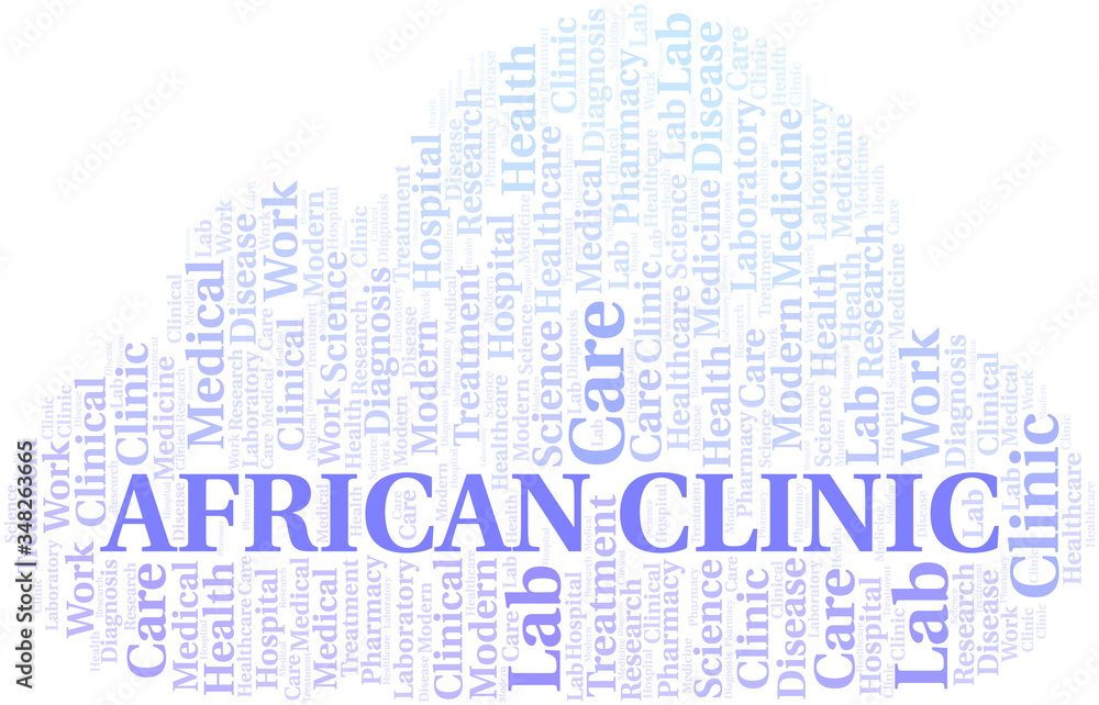 Obraz premium African Clinic word cloud collage made with text only.
