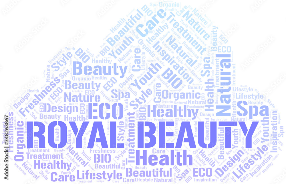 Obraz premium Royal Beauty word cloud collage made with text only.
