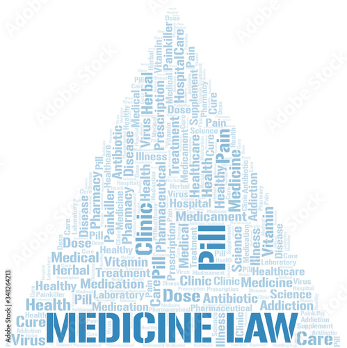 Medicine Law word cloud collage made with text only.