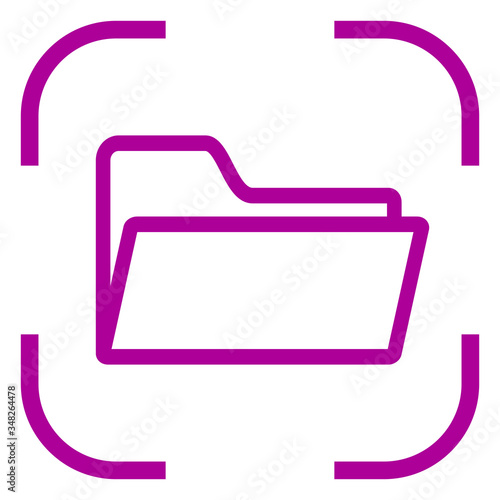 Documents folder icon vector in focus. White background