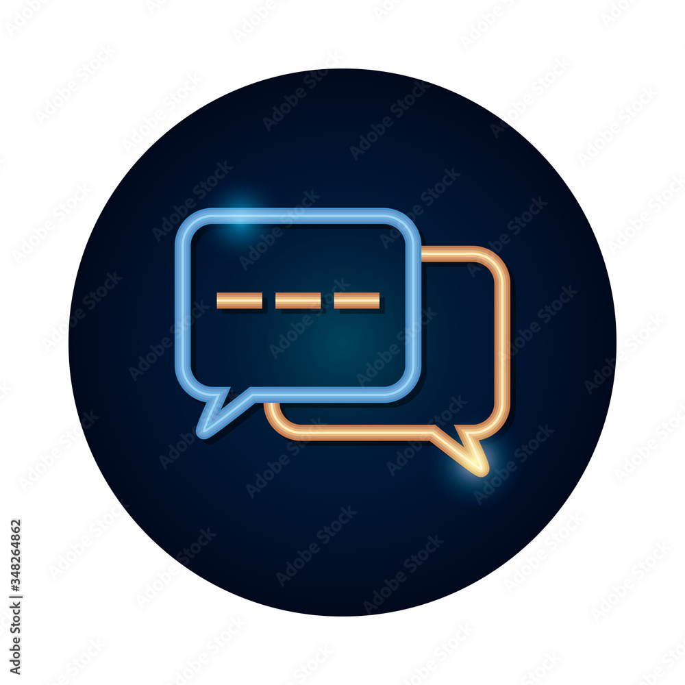 speech bubbles icon, neon style speech bubbles icon, neon style