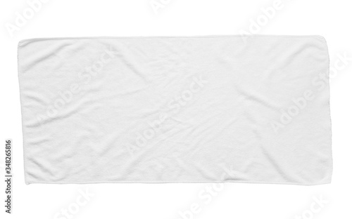 White beach towel isolated white background