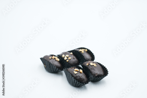 Chocolate almond London , a traditional malay cuisine shot in a white isolated background