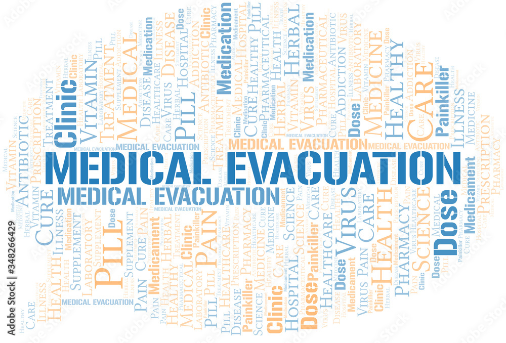 Fototapeta premium Medical Evacuation word cloud collage made with text only.