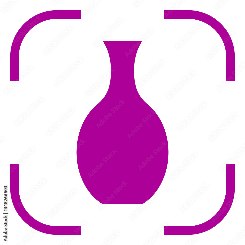 Vase icon vector in focus. White background Vase icon vector in focus. White background