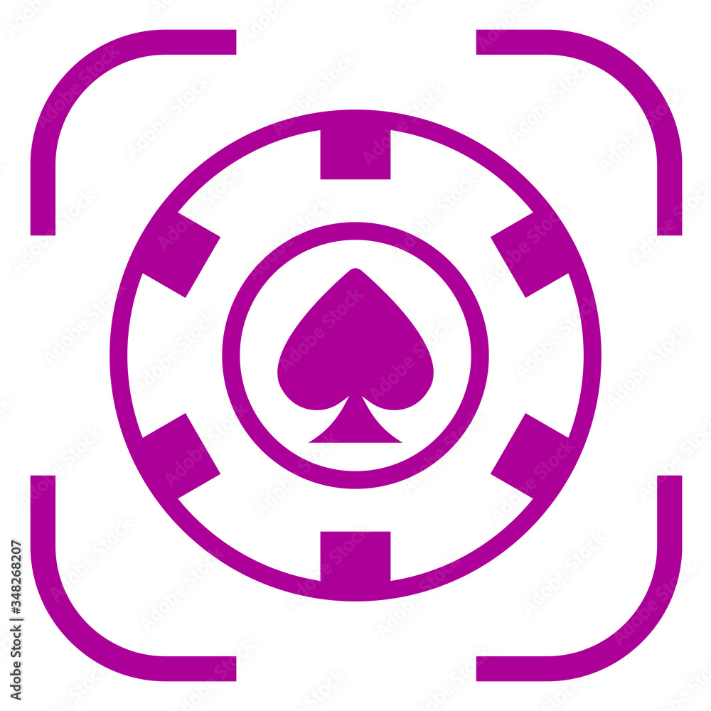 Casino, poker chip in focus. White background Casino, poker chip in focus. White background