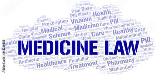 Medicine Law word cloud collage made with text only.