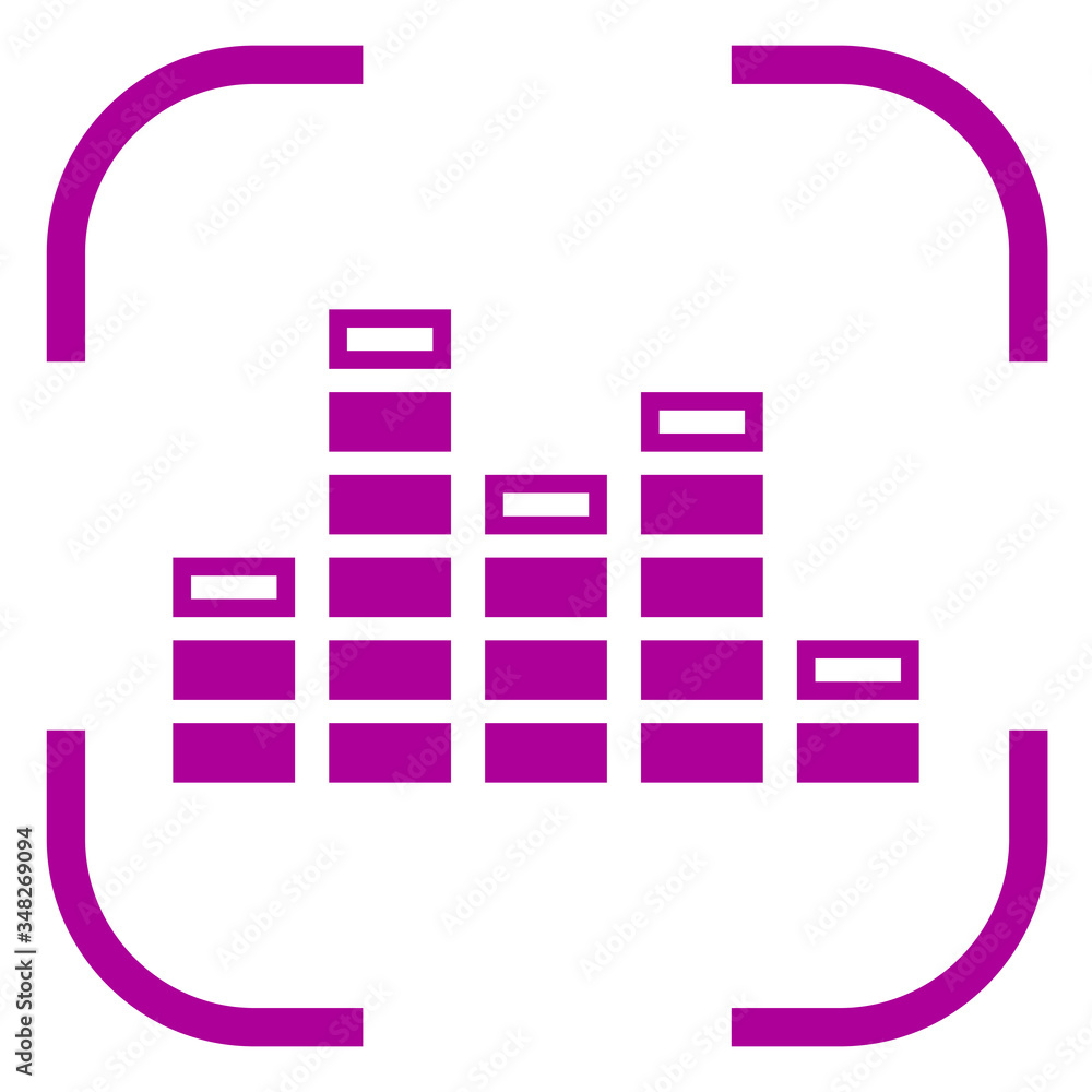 Equalizer icon, vector in focus. White background Equalizer icon, vector in focus. White background