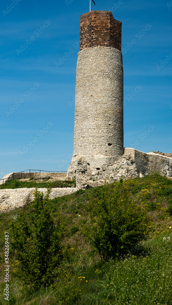 Ruins of the castle in Olsztyn. Free space for an inscription