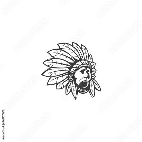 Indian man in profile. Sioux