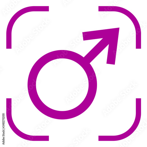 Male icon vector in focus. White background