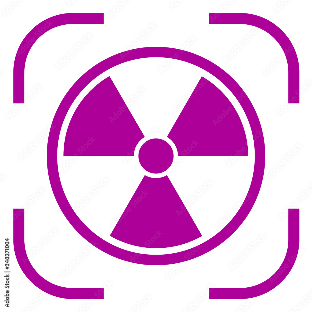 Radiation icon vector in focus. White background Radiation icon vector in focus. White background