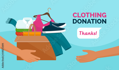 Vászonkép Clothing donation for charity