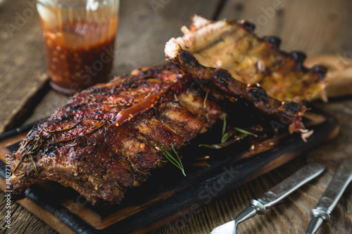 Wallpaper Mural Baked pork ribs with sauce Torontodigital.ca