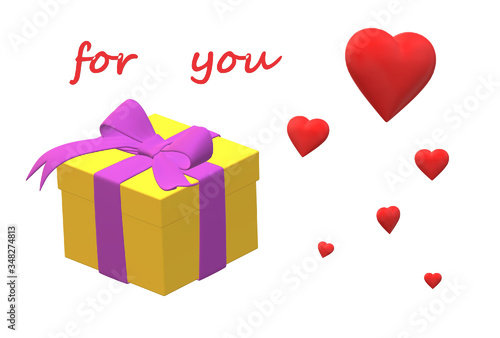 happy birthday box with ribbon