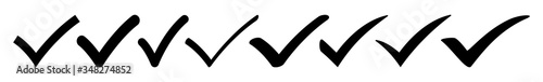 Check Mark Icon Black | Checkmark Illustration | Tick Symbol | Voting Logo | Approved Sign | Isolated | Variations