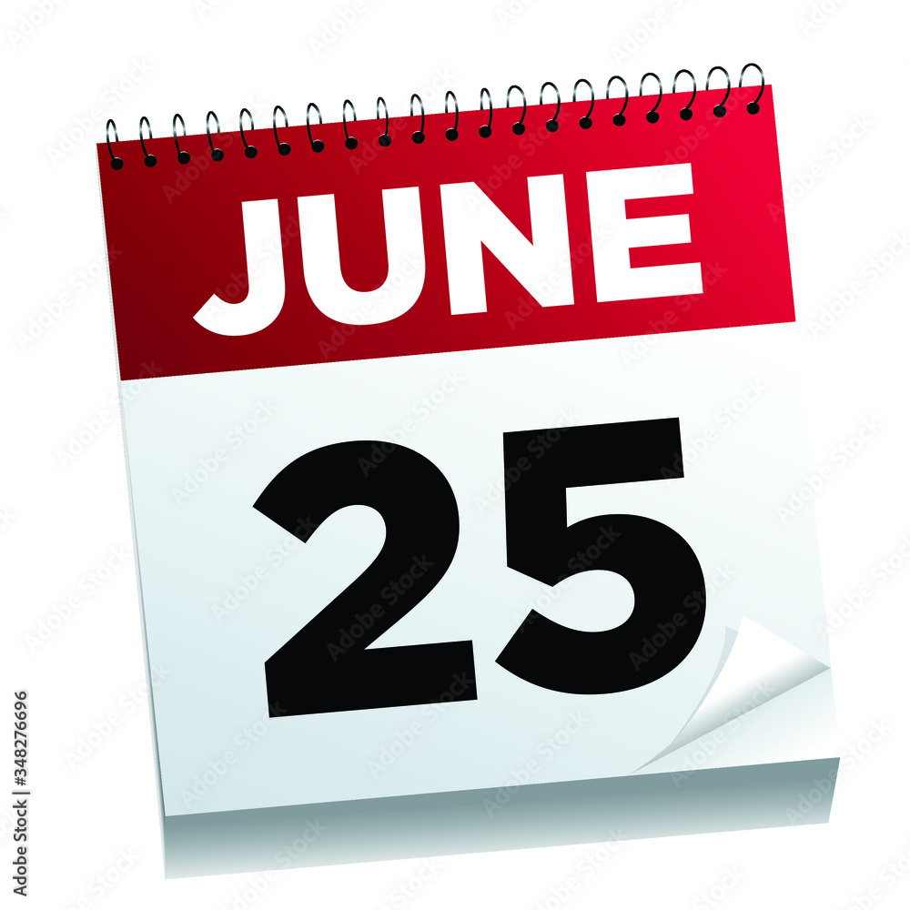 June 2th on a calendar page - illustrated. June 2th on a calendar page - illustrated.