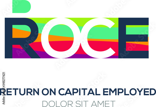 Creative colorful logo ,roce mean (return on capital employed) 