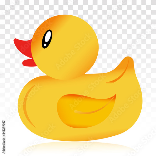 Yellow rubber ducks or ducky bath toy flat icons for apps and websites