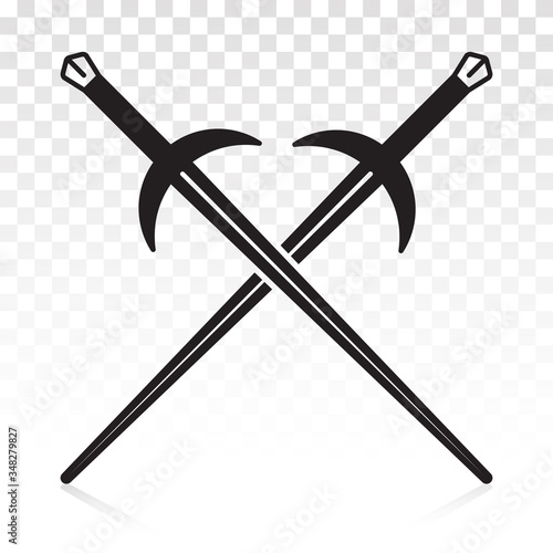Longsword / long sword crossed flat icon for apps or website