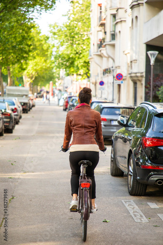 young woman riding a bike