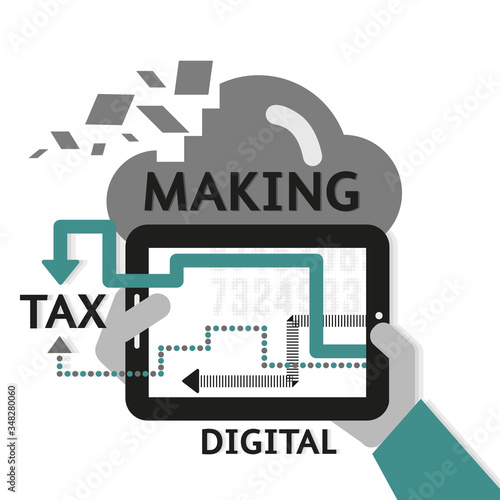 Making Tax Digital, online tax, cloud accounting vector 