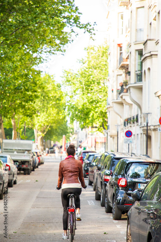 young woman riding a bike