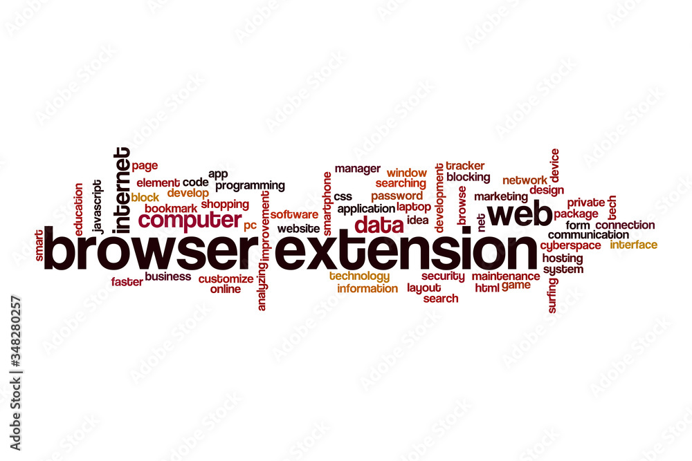 Browser extension word cloud concept