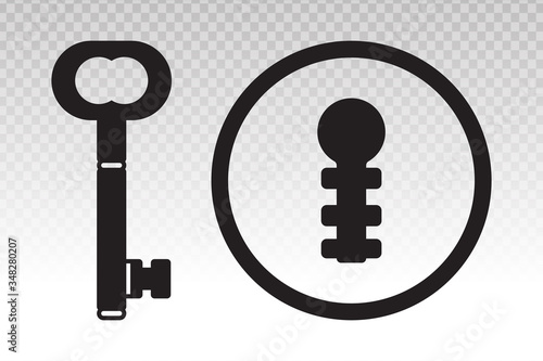 Vintage door keyhole security access flat icon for apps and websites