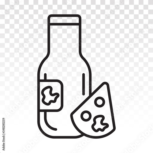 Milk or lactose cheese dairy line art icon on a transparent background