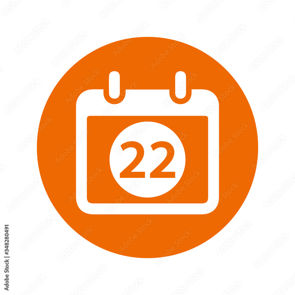Schedule icon, annual delivery date, orange vector Schedule icon, annual delivery date, orange vector