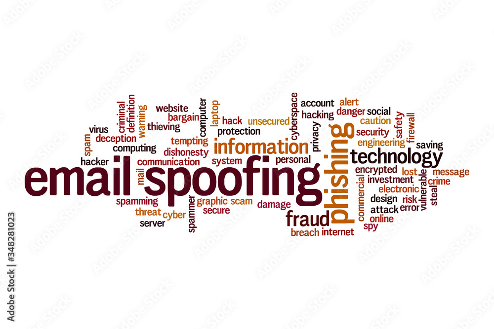 Email spoofing word cloud concept