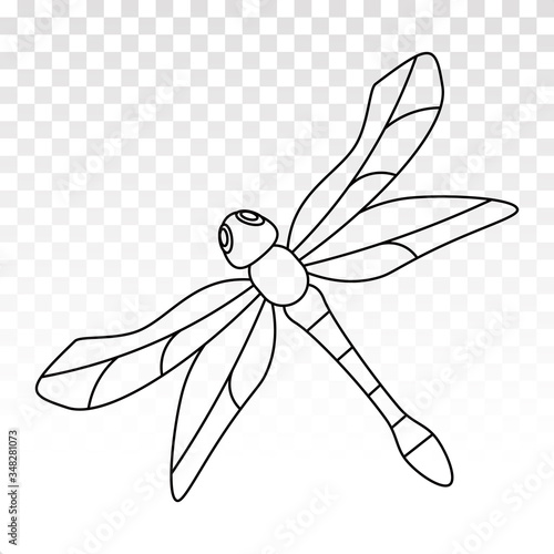 Insect dragonfly line art vector icon for apps or website