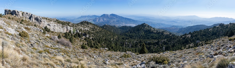 Views from Sierra de las Nieves, Málaga, Spain. Mountain landscape.