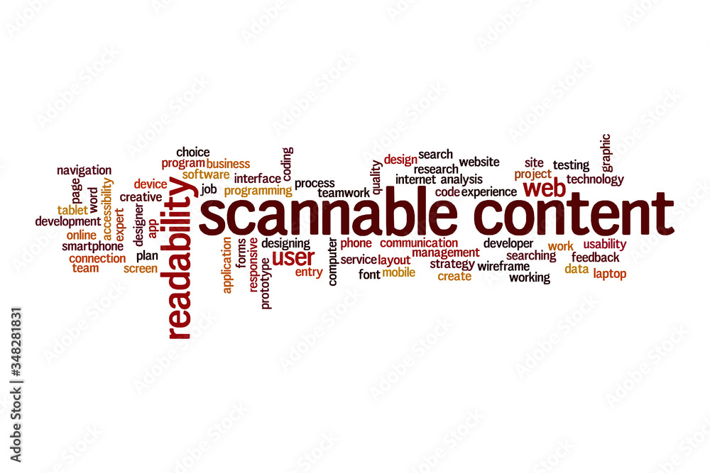 Scannable content word cloud concept Scannable content word cloud concept