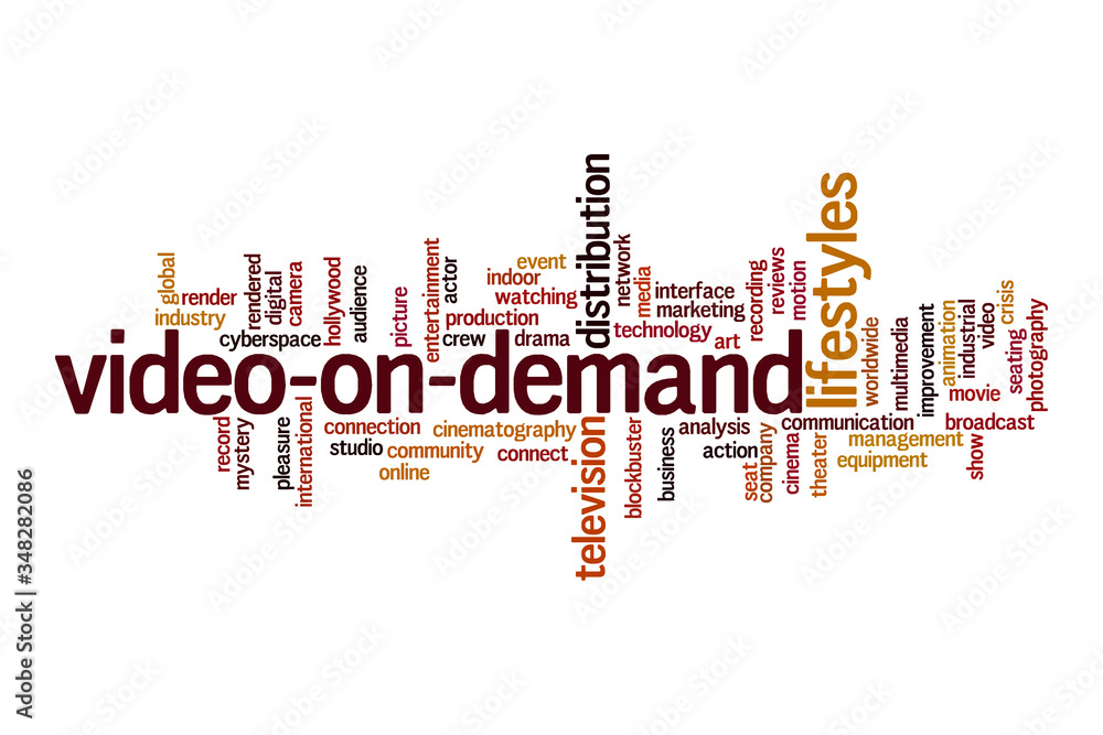 Video-on-demand word cloud concept Video-on-demand word cloud concept
