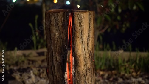 Burn swedish torch in the camp