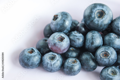 Blueberries  which contain vitamins and antioxidants. Macro view.