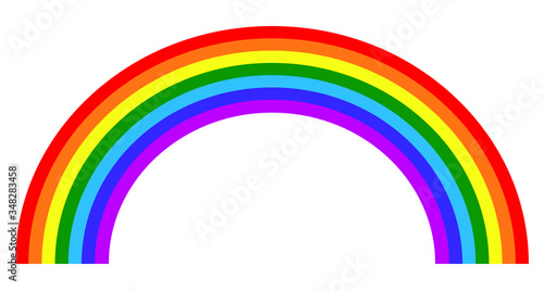 Rainbow arc shape  half circle  bright spectrum colors. Vector illustration