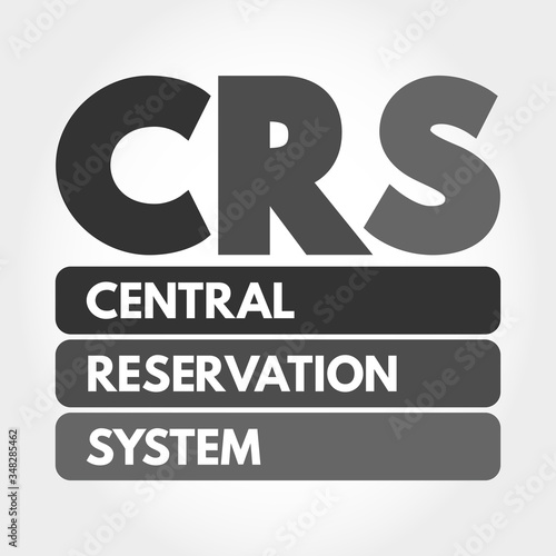 CRS - Central Reservation System acronym, technology concept background