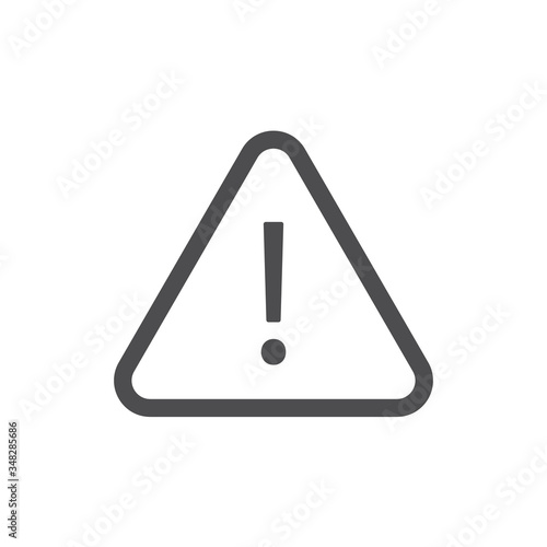 Alert icon, triangle shape with exclamation mark. Warning attention sign.