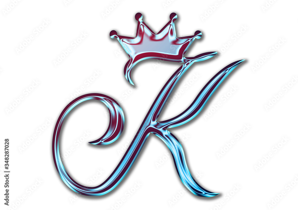 Schablone, K, Krone, Logo, Design, Abzeichnen, Brief, Ikone Stock  Illustration | Adobe Stock