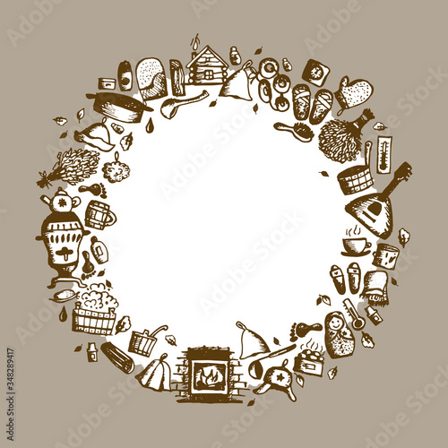 Russian sauna, background for your design