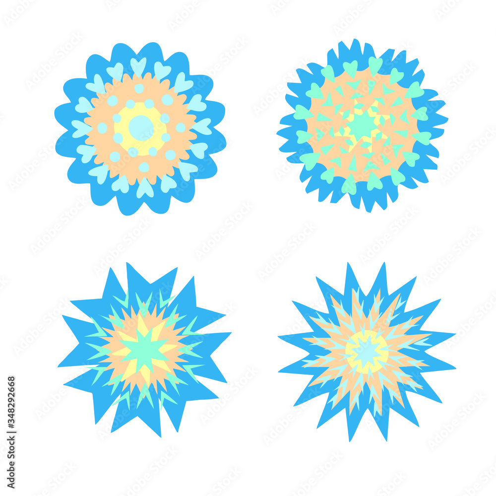 doodle set of flowers doodle set of flowers