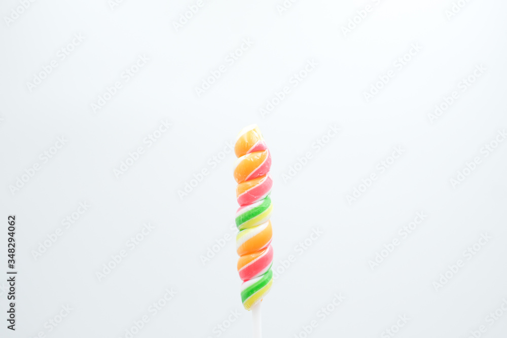 Obraz premium Lollipop shot on a white isolated background.
