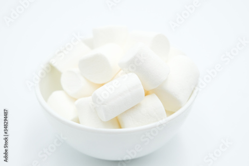 Marshmellow shot on a white isolated background.