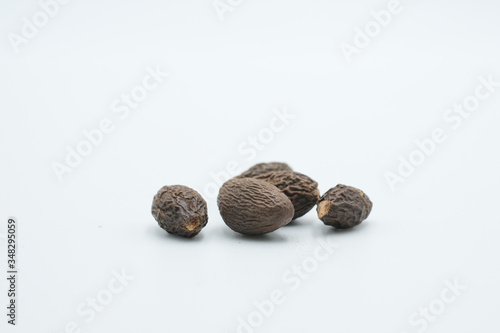 Kembang semangkuk or Sterculia lychnophora or Scaphium affine shot on a white isolated background.