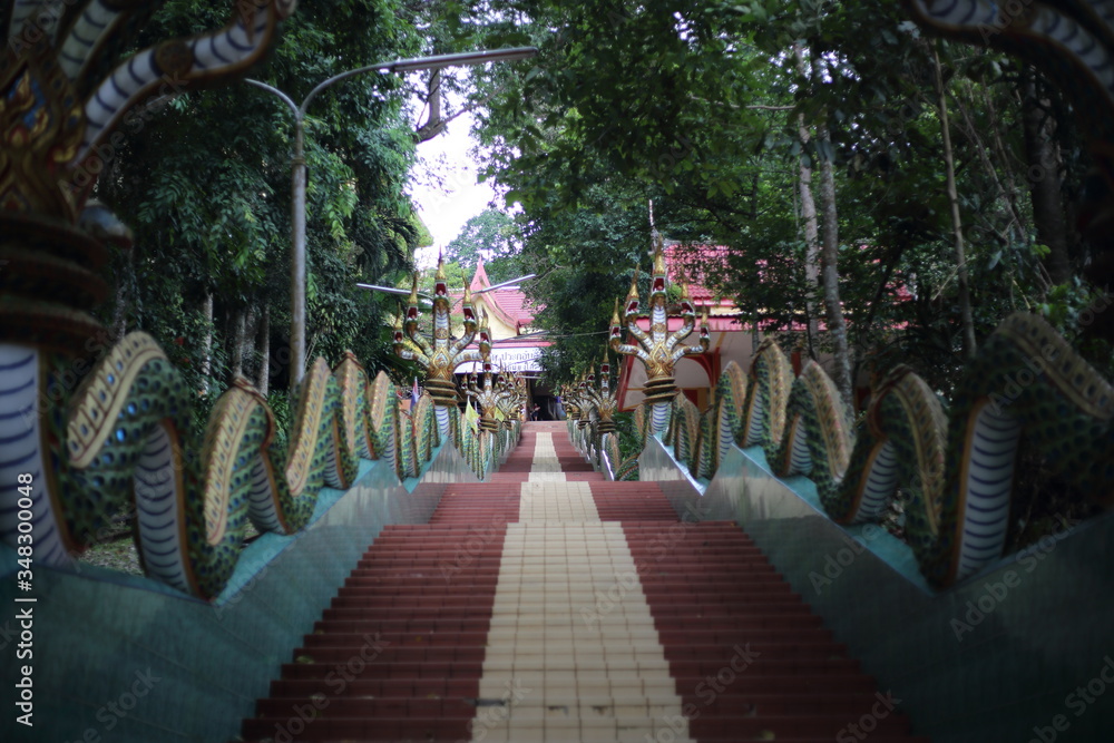 Stairs of Khao Sukim Temple in Chanthaburi, Thailand
