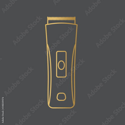 golden hair clipper icon - vector illustration